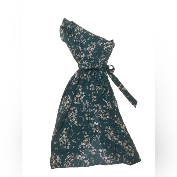 Laundry By Shelli Segal Green one shoulder dress size 6 - Picture 1 of 3